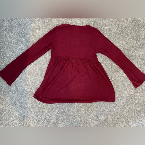 Isabel Maternity by Ingrid & Isabel Maroon Smock Top - Size S - Picture 2 of 3